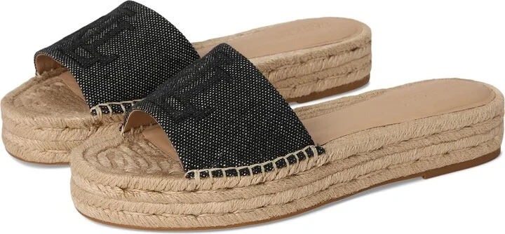 Lauren Ralph Lauren Women's Polly Cross-Dyed Canvas Espadrille Natural/Black 8 Medium