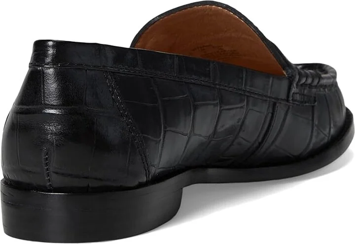 Lauren Ralph Lauren Wynnie Crocodile-Embossed Leather Loafer Women's Shoes Black : 9 B - Medium - Image 4