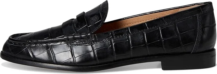 Lauren Ralph Lauren Wynnie Crocodile-Embossed Leather Loafer Women's Shoes Black : 9 B - Medium - Image 6