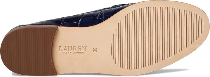 Lauren Ralph Lauren Wynnie Crocodile-Embossed Leather Loafer Women's Shoes Refined Navy : 6.5 B - Medium - Image 3