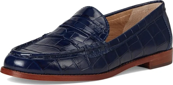 Lauren Ralph Lauren Wynnie Crocodile-Embossed Leather Loafer Women's Shoes Refined Navy : 6.5 B - Medium - Image 5