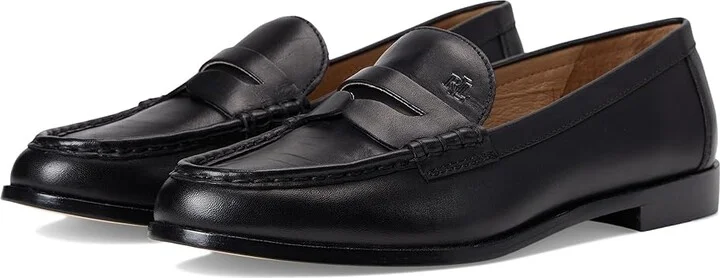 Lauren Ralph Lauren Wynnie Loafer Women's Shoes Black : 10 B - Medium, Leather