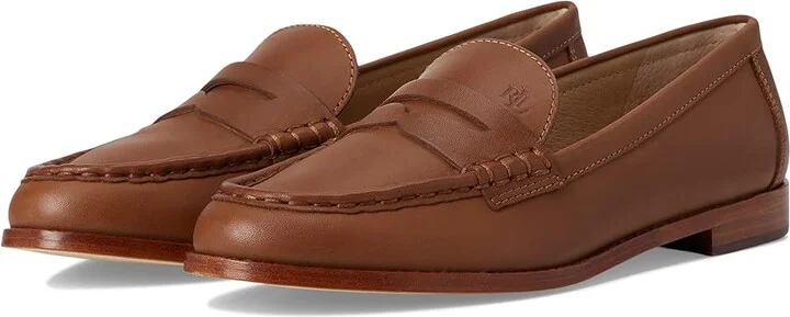 Lauren Ralph Lauren Wynnie Loafer Women's Shoes Deep Saddle Tan : 10 B - Medium, Leather