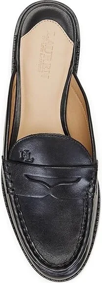Lauren Ralph Lauren Wynnie Mule Women's Flat Shoes Black : 7 B - Medium, Leather - Image 2