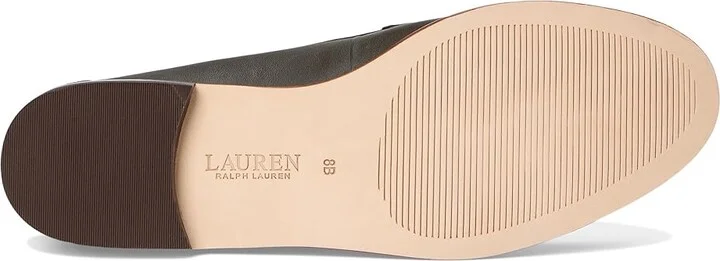 Lauren Ralph Lauren Wynnie Nappa Leather Loafer Women's Shoes Dark Olive : 8 B - Medium, Leather/Nappa - Image 3