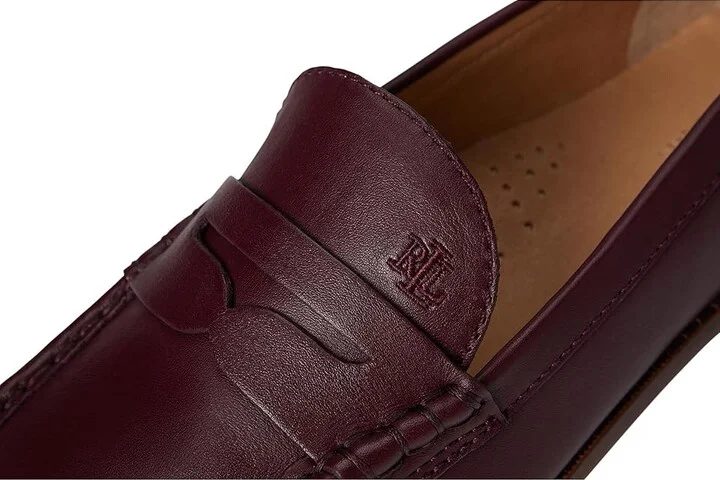 Lauren Ralph Lauren Wynnie Nappa Leather Loafer Women's Shoes Pinot Noir : 11 B - Medium, Leather/Nappa - Image 7