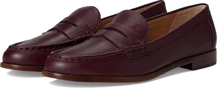 Lauren Ralph Lauren Wynnie Nappa Leather Loafer Women's Shoes Pinot Noir : 11 B - Medium, Leather/Nappa
