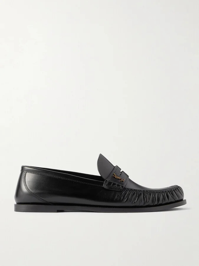 Laurent Logo-Embellished Leather Penny Loafers
