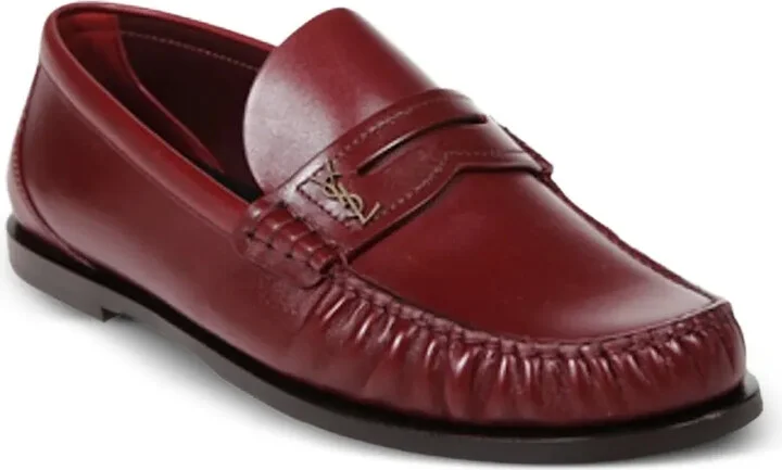 Laurent logo-plaque leather loafers - Image 2