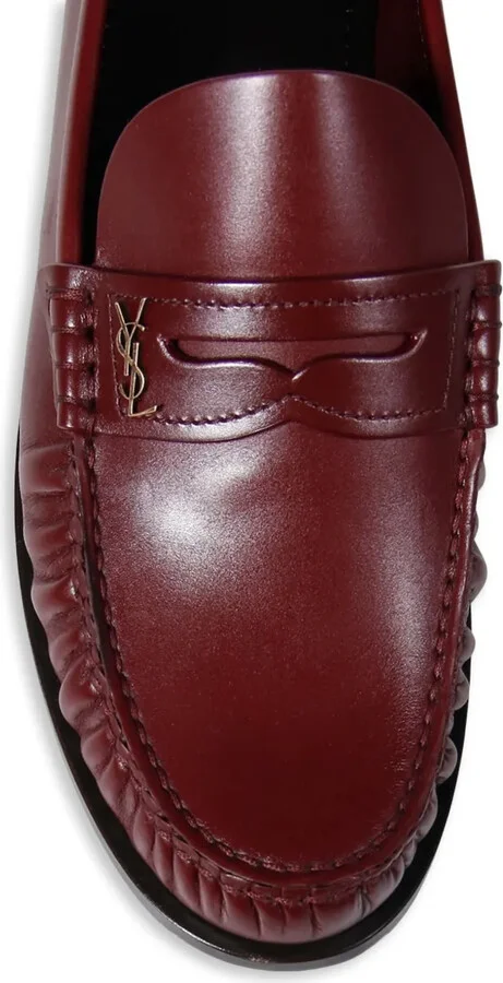 Laurent logo-plaque leather loafers - Image 3