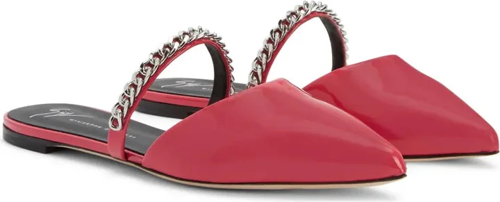 Laurette chain-detail flat mules - Image 2