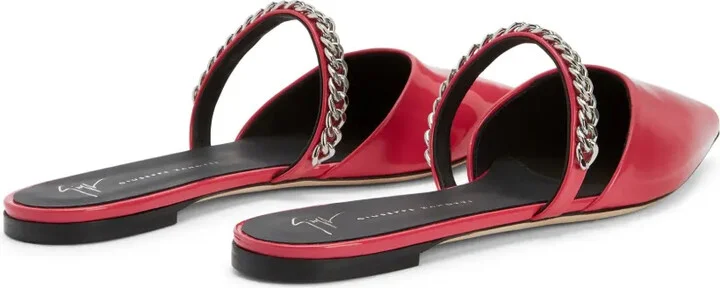 Laurette chain-detail flat mules - Image 3