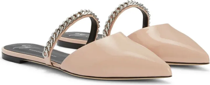Laurette chain-detail leather mules - Image 2