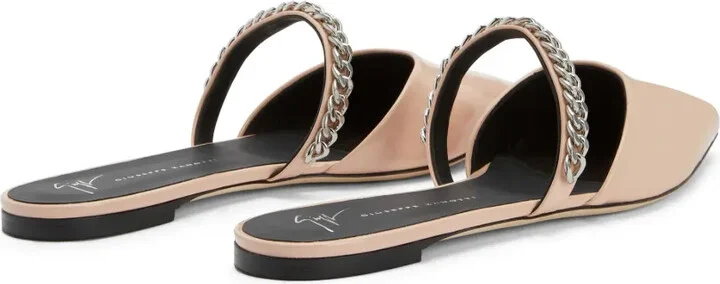 Laurette chain-detail leather mules - Image 3
