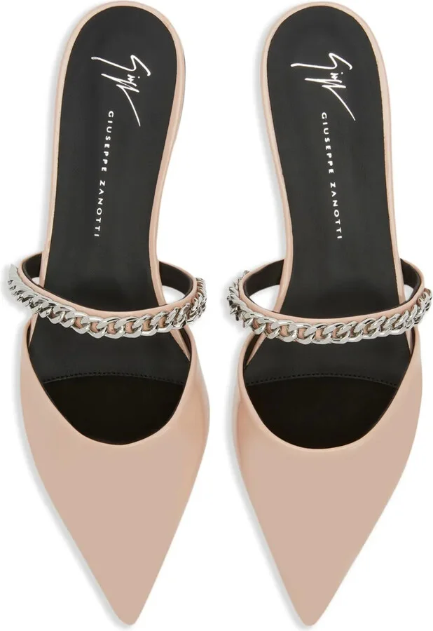Laurette chain-detail leather mules - Image 4