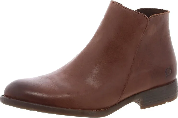 Lauryl Womens Zipper Leather Ankle Boots
