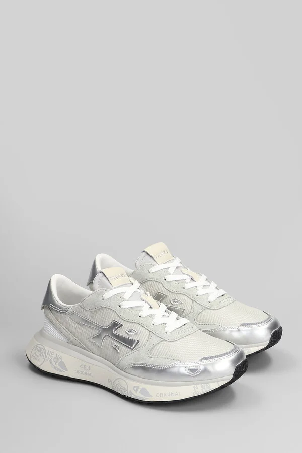 Lauryn Sneakers In Silver Leather And Fabric - Image 2