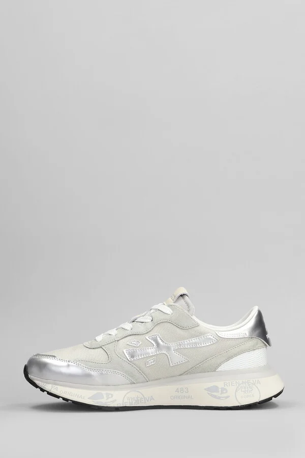 Lauryn Sneakers In Silver Leather And Fabric - Image 3