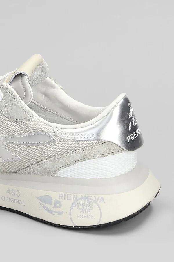 Lauryn Sneakers In Silver Leather And Fabric - Image 5