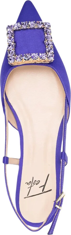 Lavanda crystal-buckle ballerina shoes - Image 4