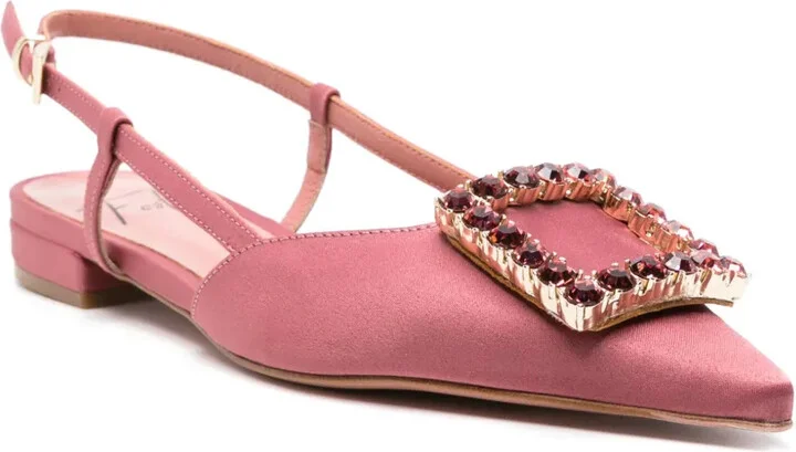 Lavanda crystal-buckle ballerina shoes - Image 2
