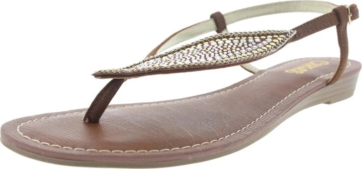 Laverne Womens Metallic Rhinestones Slingback Sandals