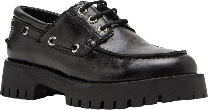 Lavine Womens Leather Lace-Up Loafers