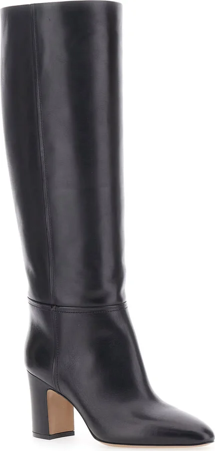'lavinia' Black Boots With High Block Heel And Rear Zip Closure In Leather Woman - Image 2