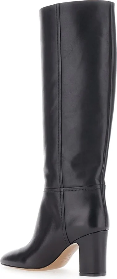 'lavinia' Black Boots With High Block Heel And Rear Zip Closure In Leather Woman - Image 3