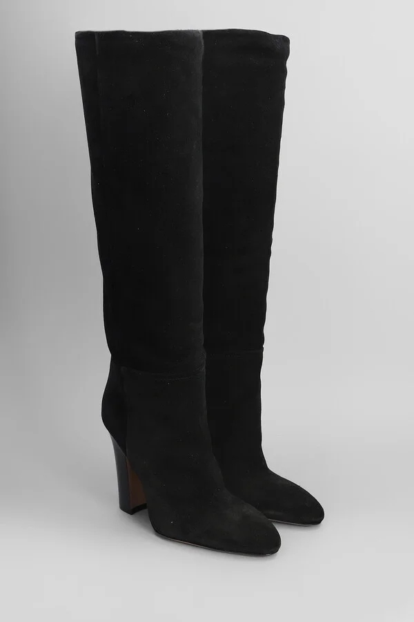 Lavinia Boot 100 High Heels Boots In Black Suede - Image 2