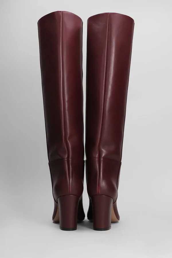 Lavinia Boot 75 High Heels Boots In Bordeaux Leather - Image 4