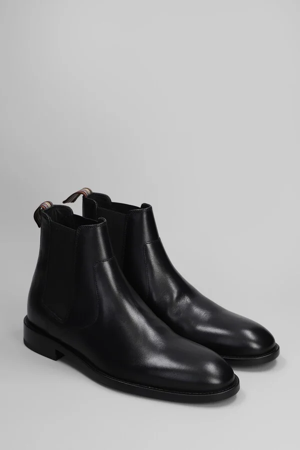 Lawson Ankle Boots In Black Leather - Image 2