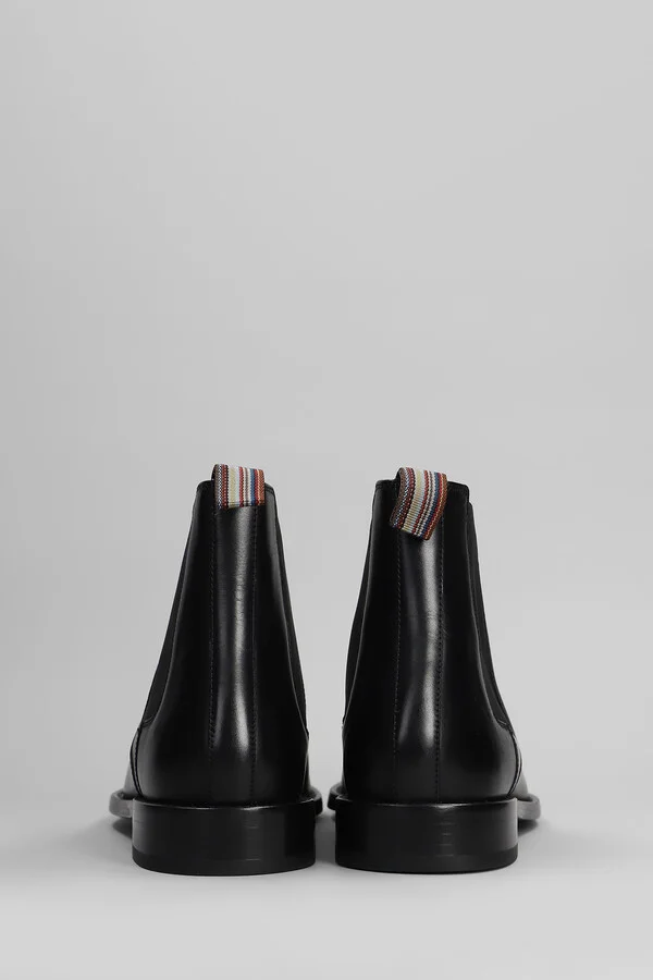 Lawson Ankle Boots In Black Leather - Image 4