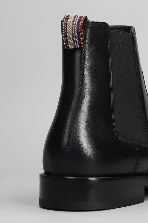 Lawson Ankle Boots In Black Leather - Image 5