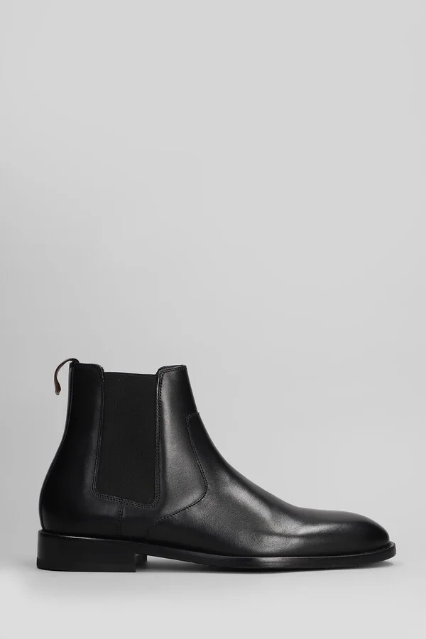 Lawson Ankle Boots In Black Leather
