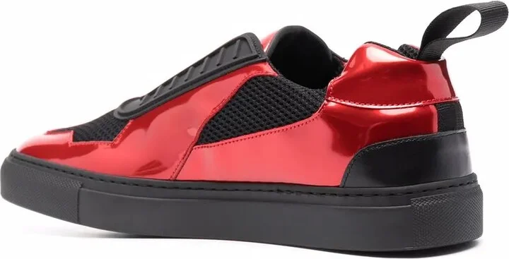 Layered Laminated-Effect Sneakers - Image 3