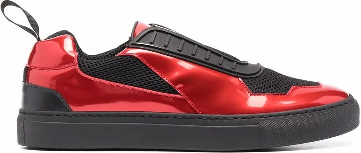 Layered Laminated-Effect Sneakers