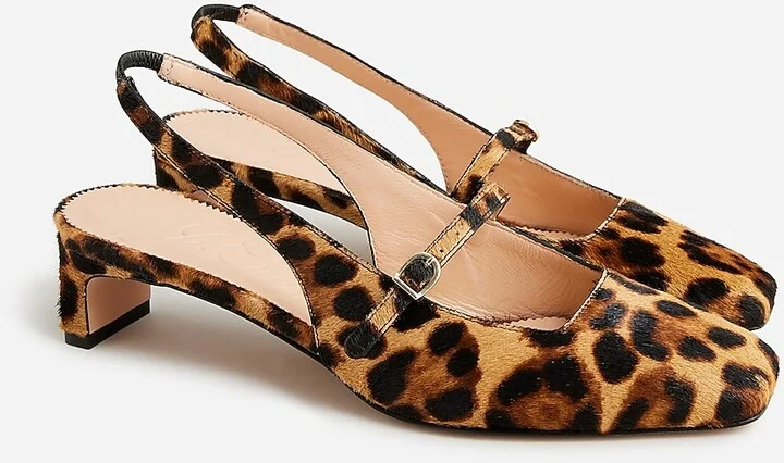Layla slingback Mary Jane heels in leopard calf hair - Image 2