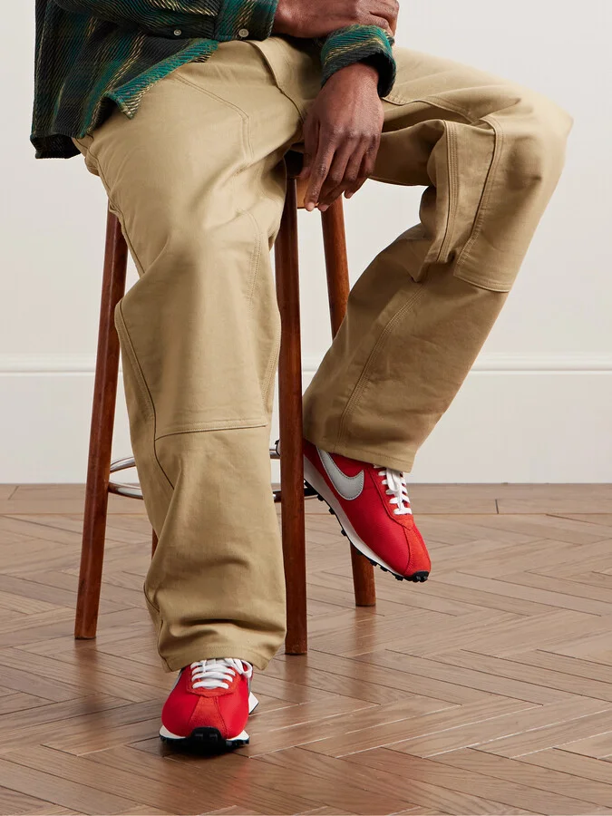 LD-1000 Leather and Suede-Trimmed Mesh Sneakers - Image 2