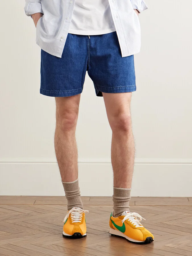 LD-1000 Leather and Suede-Trimmed Mesh Sneakers - Image 2