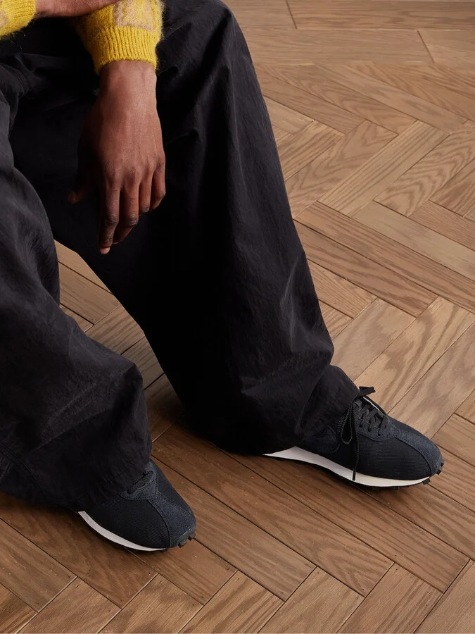 LD-1000 Suede-Trimmed Twill Sneakers - Image 2