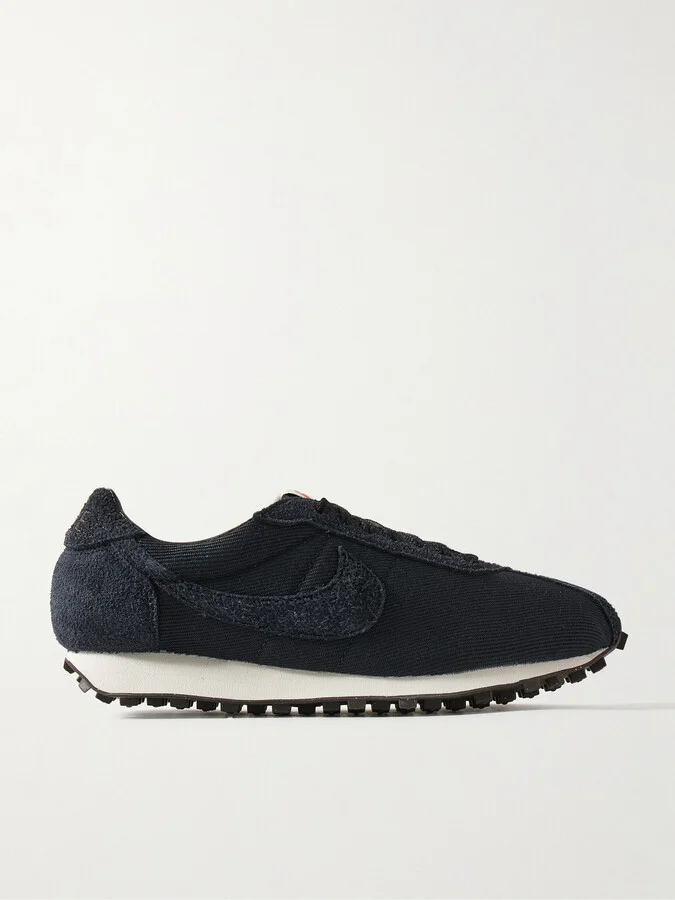 LD-1000 Suede-Trimmed Twill Sneakers