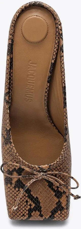 Le Ballet 35 Python Print Leather Square Mules - Image 2