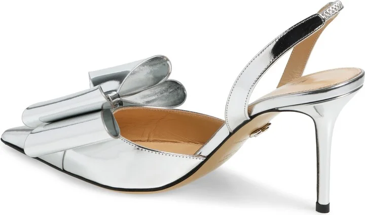Le Cadeau Bow Pointed Toe Metallic Slingback Pump - Image 2