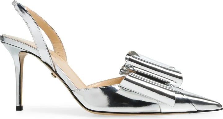 Le Cadeau Bow Pointed Toe Metallic Slingback Pump - Image 3