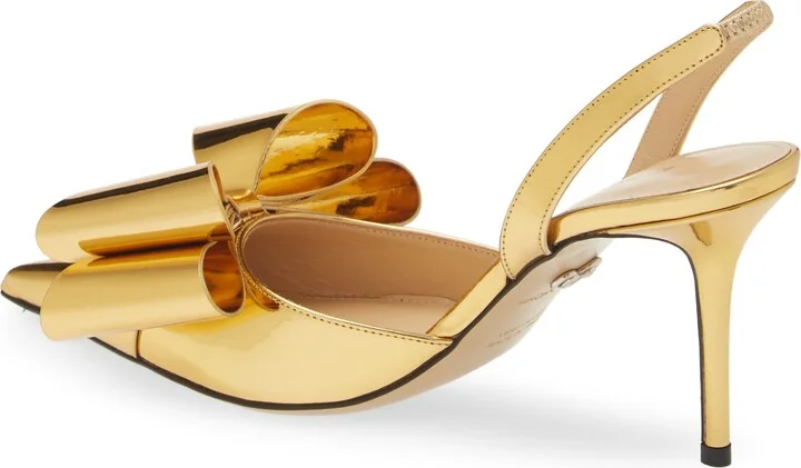 Le Cadeau Bow Pointed Toe Metallic Slingback Pump - Image 2