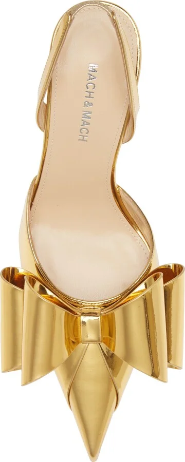 Le Cadeau Bow Pointed Toe Metallic Slingback Pump - Image 5