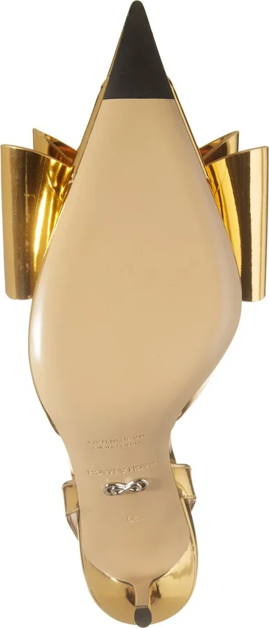 Le Cadeau Bow Pointed Toe Metallic Slingback Pump - Image 6
