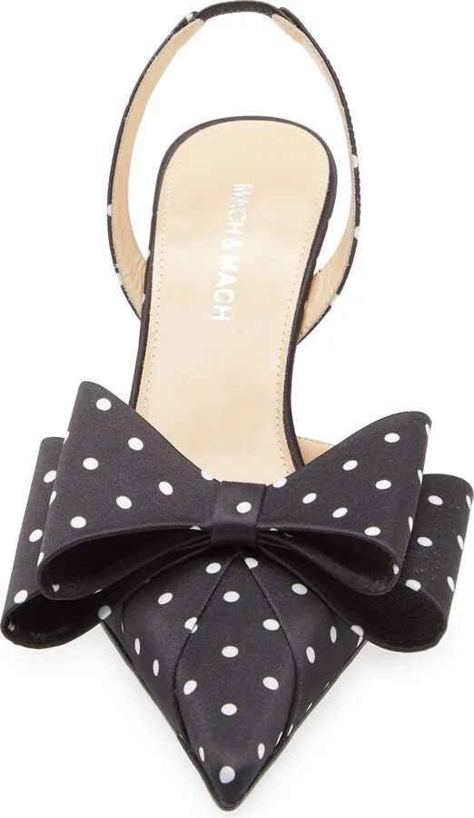 Le Cadeau Bow Polka Dot Slingback Pump - Image 4