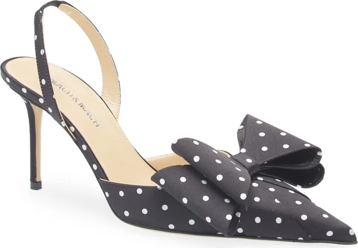 Le Cadeau Bow Polka Dot Slingback Pump